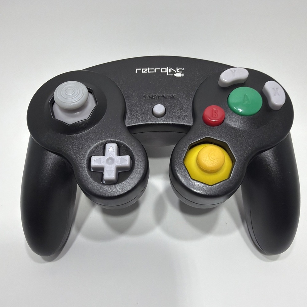 RetroLink USB Wired GameCube Style Controller Black for PC & Mac